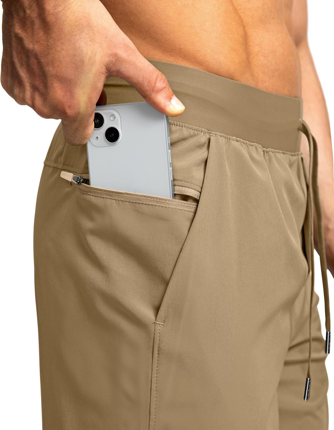 Soothfeel Men's Running Shorts with Zipper Pockets 9"/ 7"/ 5" Quick Dry Eight Basketball Gym Workout Athletic Shorts