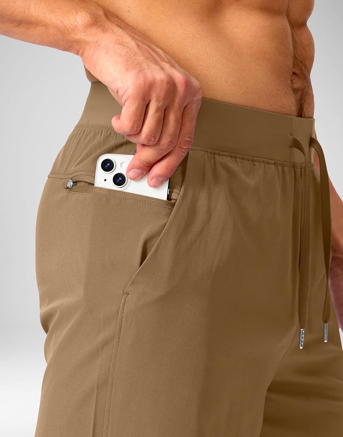 Soothfeel Men's Running Shorts with Zipper Pockets 9"/ 7"/ 5" Quick Dry Eight Basketball Gym Workout Athletic Shorts