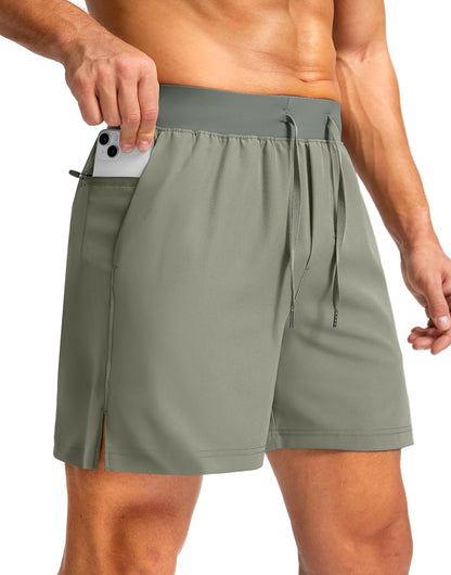 Soothfeel Men's Running Shorts with Zipper Pockets 9"/ 7"/ 5" Quick Dry Eight Basketball Gym Workout Athletic Shorts