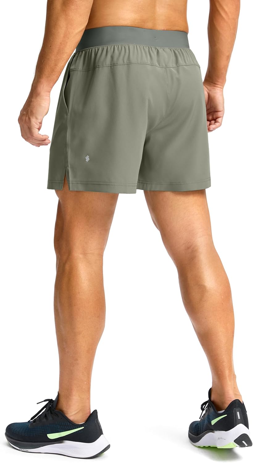 Soothfeel Men's Running Shorts with Zipper Pockets 9"/ 7"/ 5" Quick Dry Eight Basketball Gym Workout Athletic Shorts