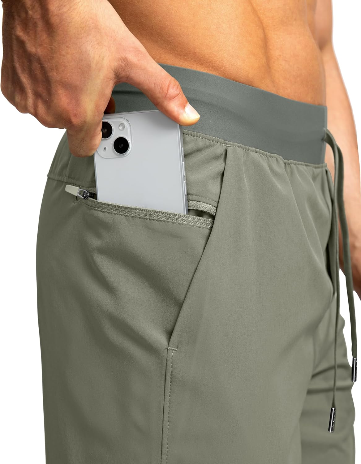 Soothfeel Men's Running Shorts with Zipper Pockets 9"/ 7"/ 5" Quick Dry Eight Basketball Gym Workout Athletic Shorts
