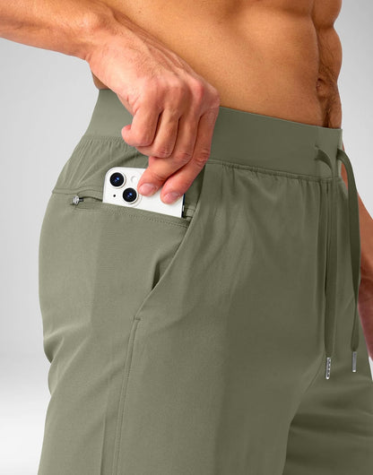 Soothfeel Men's Running Shorts with Zipper Pockets 9"/ 7"/ 5" Quick Dry Eight Basketball Gym Workout Athletic Shorts