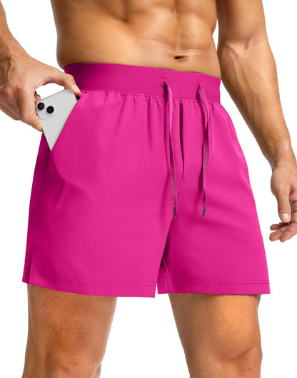 Soothfeel Men's Running Shorts with Zipper Pockets 9"/ 7"/ 5" Quick Dry Eight Basketball Gym Workout Athletic Shorts