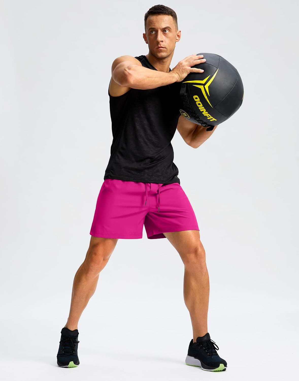 Soothfeel Men's Running Shorts with Zipper Pockets 9"/ 7"/ 5" Quick Dry Eight Basketball Gym Workout Athletic Shorts