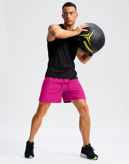 Soothfeel Men's Running Shorts with Zipper Pockets 9"/ 7"/ 5" Quick Dry Eight Basketball Gym Workout Athletic Shorts