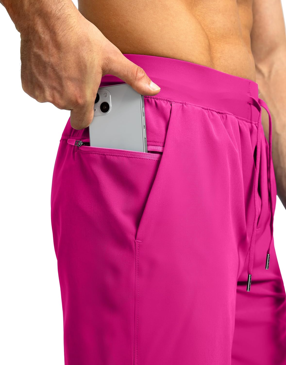 Soothfeel Men's Running Shorts with Zipper Pockets 9"/ 7"/ 5" Quick Dry Eight Basketball Gym Workout Athletic Shorts