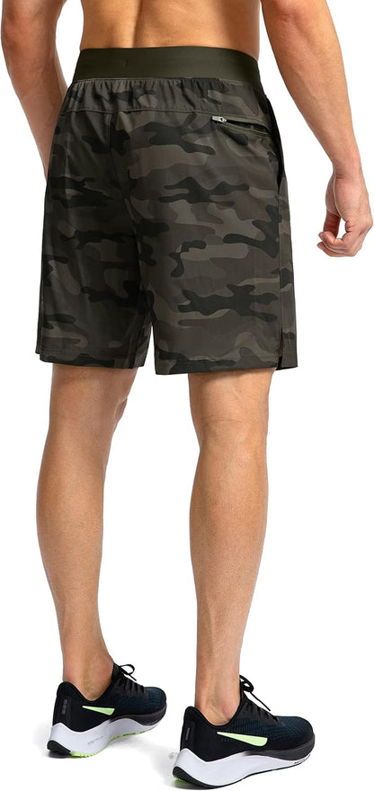 Soothfeel Men's Running Shorts with Zipper Pockets 9"/ 7"/ 5" Quick Dry Eight Basketball Gym Workout Athletic Shorts