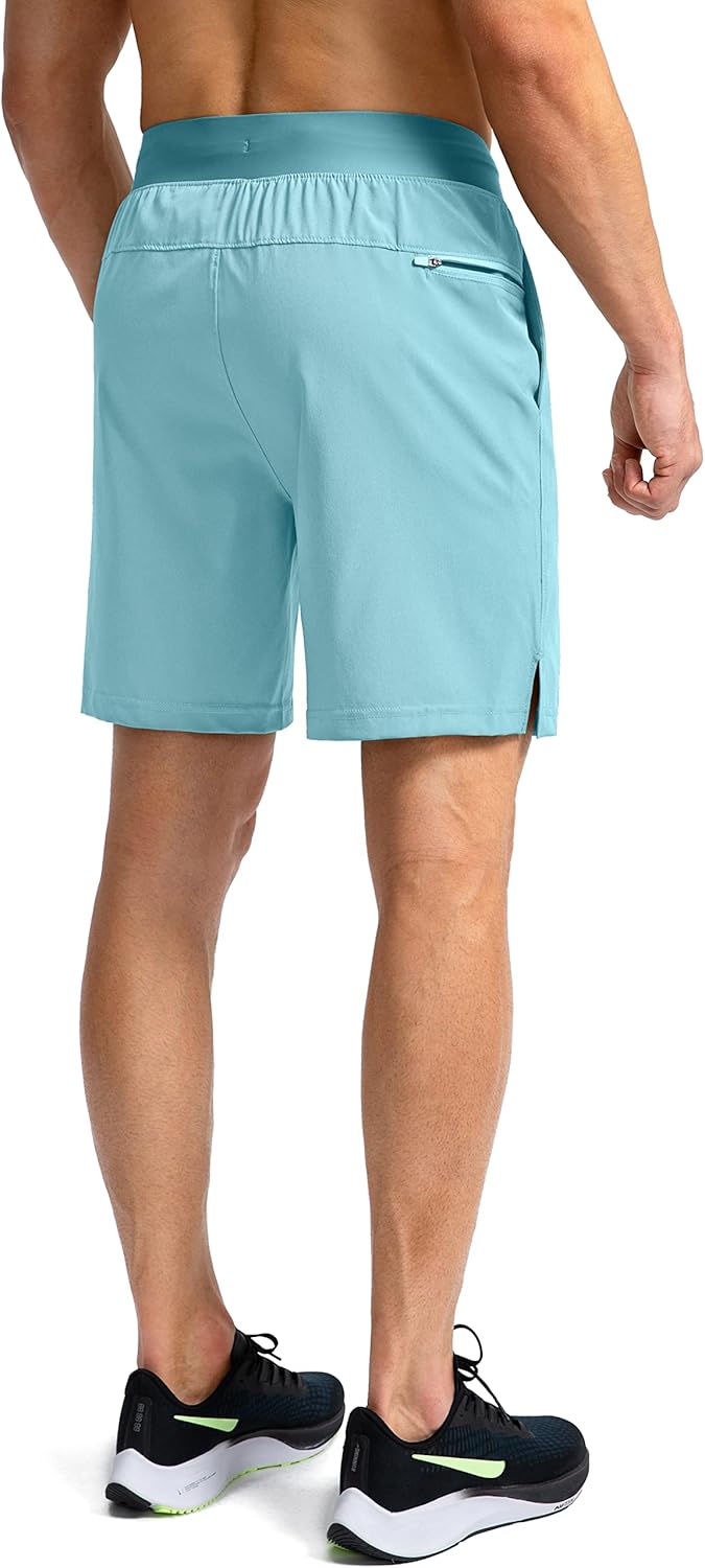 Soothfeel Men's Running Shorts with Zipper Pockets 9"/ 7"/ 5" Quick Dry Eight Basketball Gym Workout Athletic Shorts