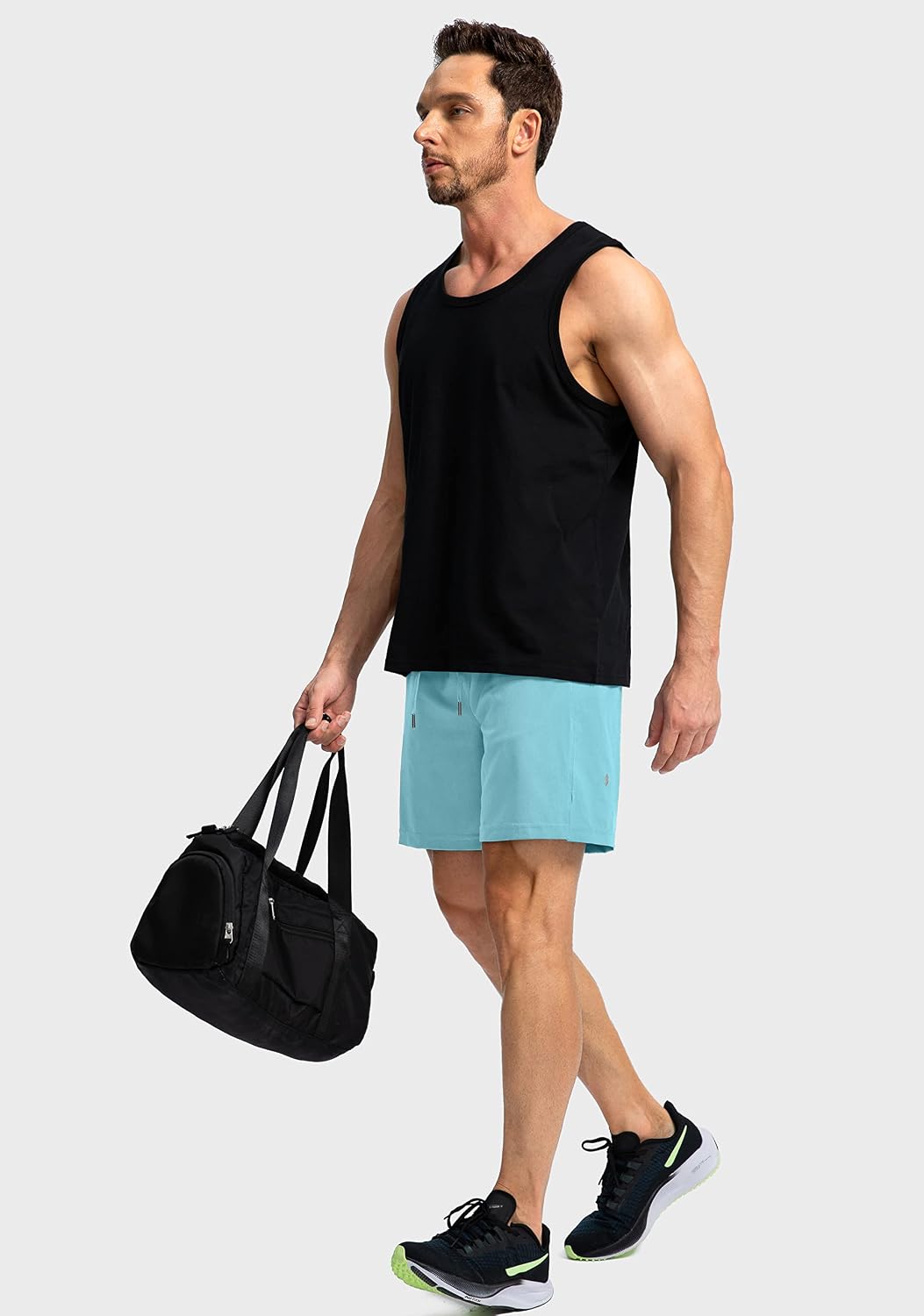 Soothfeel Men's Running Shorts with Zipper Pockets 9"/ 7"/ 5" Quick Dry Eight Basketball Gym Workout Athletic Shorts