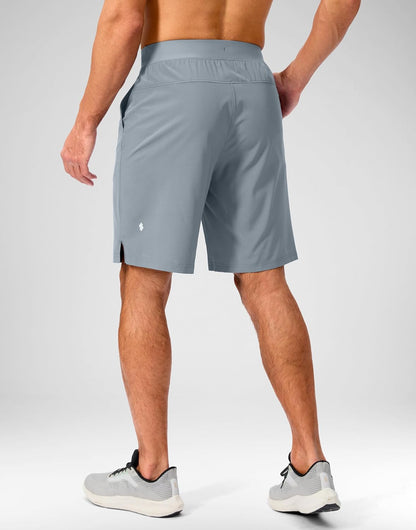 Soothfeel Men's Running Shorts with Zipper Pockets 9"/ 7"/ 5" Quick Dry Eight Basketball Gym Workout Athletic Shorts