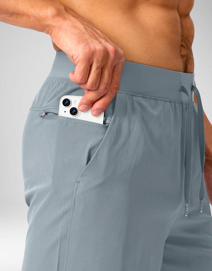 Soothfeel Men's Running Shorts with Zipper Pockets 9"/ 7"/ 5" Quick Dry Eight Basketball Gym Workout Athletic Shorts