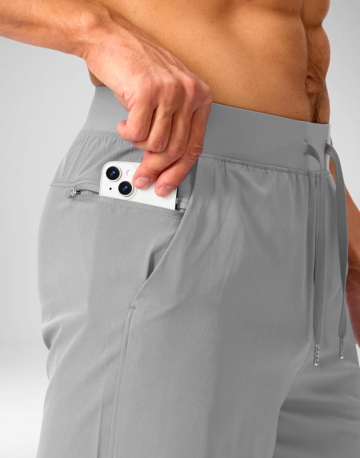 Soothfeel Men's Running Shorts with Zipper Pockets 9"/ 7"/ 5" Quick Dry Eight Basketball Gym Workout Athletic Shorts