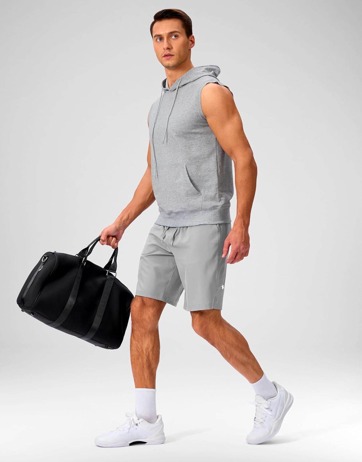 Soothfeel Men's Running Shorts with Zipper Pockets 9"/ 7"/ 5" Quick Dry Eight Basketball Gym Workout Athletic Shorts