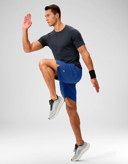 Soothfeel Men's Running Shorts with Zipper Pockets 9"/ 7"/ 5" Quick Dry Eight Basketball Gym Workout Athletic Shorts