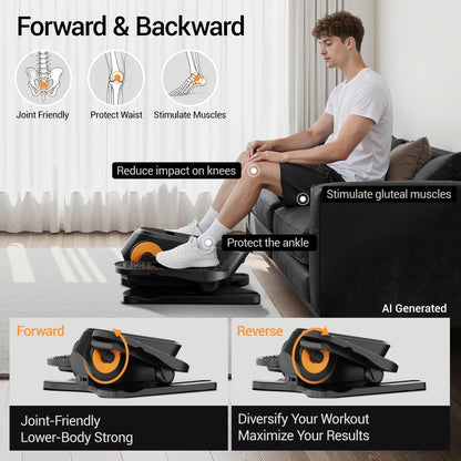Under Desk Elliptical Machine Seated Pedal Exerciser | Quiet Leg Exerciser While Sitting, Mini Portable Leg Exercise Machine with Remote, Adjustable 12-Speeds, Manual & Auto Mode