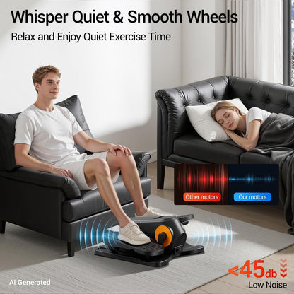 Under Desk Elliptical Machine Seated Pedal Exerciser | Quiet Leg Exerciser While Sitting, Mini Portable Leg Exercise Machine with Remote, Adjustable 12-Speeds, Manual & Auto Mode