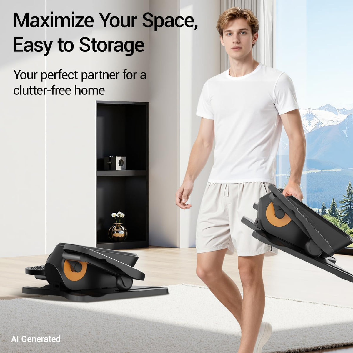 Under Desk Elliptical Machine Seated Pedal Exerciser | Quiet Leg Exerciser While Sitting, Mini Portable Leg Exercise Machine with Remote, Adjustable 12-Speeds, Manual & Auto Mode