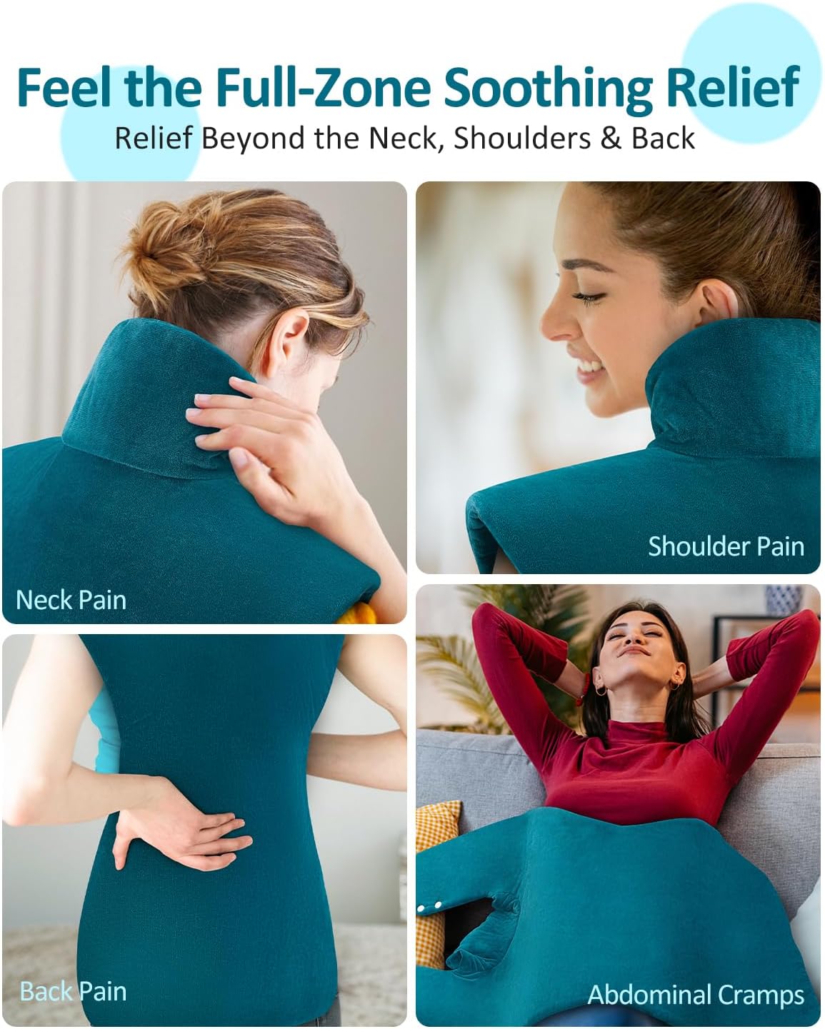 Heating Pad for Neck Shoulders Back, Extra Large Heat Pad for Full Body Relax, Electric Heated Wrap for Seniors, Dad Gifts Fathers Day, Birthday Gifts for Men Women Mom Grandma, ETL Safety Certified