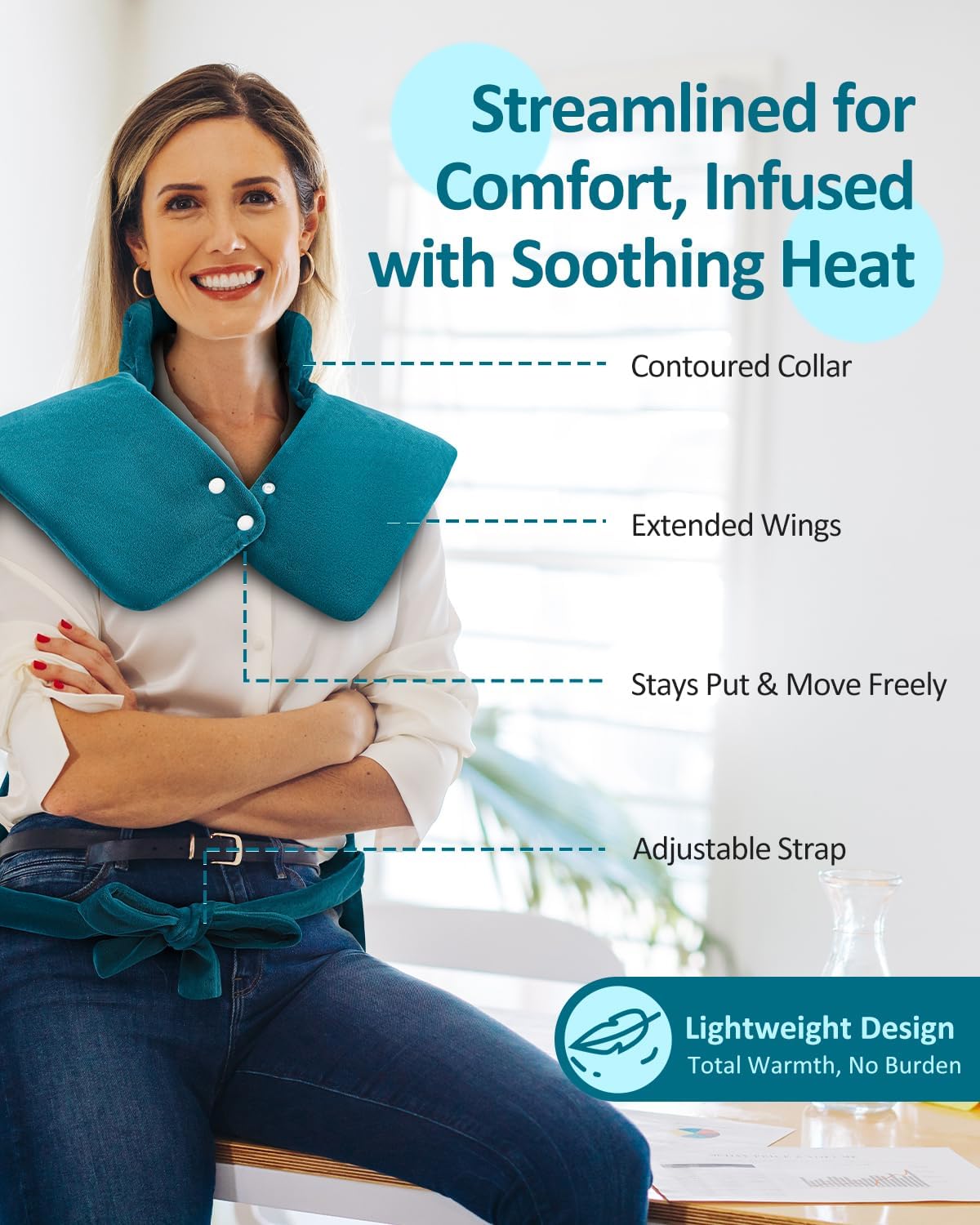 Heating Pad for Neck Shoulders Back, Extra Large Heat Pad for Full Body Relax, Electric Heated Wrap for Seniors, Dad Gifts Fathers Day, Birthday Gifts for Men Women Mom Grandma, ETL Safety Certified