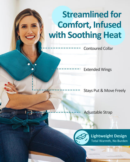 Heating Pad for Neck Shoulders Back, Extra Large Heat Pad for Full Body Relax, Electric Heated Wrap for Seniors, Dad Gifts Fathers Day, Birthday Gifts for Men Women Mom Grandma, ETL Safety Certified