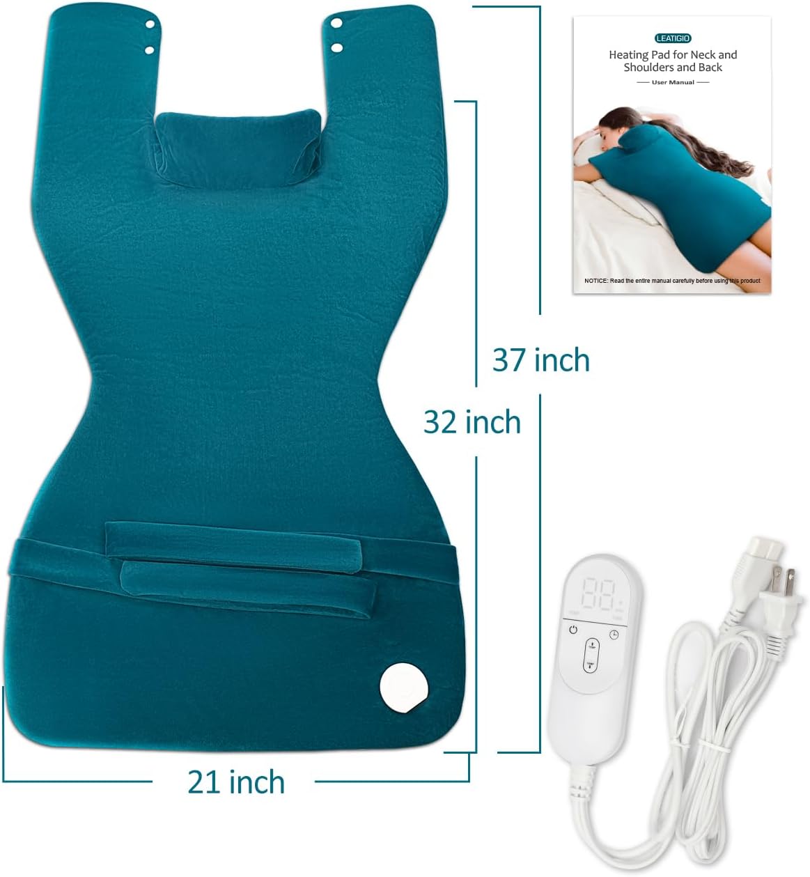 Heating Pad for Neck Shoulders Back, Extra Large Heat Pad for Full Body Relax, Electric Heated Wrap for Seniors, Dad Gifts Fathers Day, Birthday Gifts for Men Women Mom Grandma, ETL Safety Certified