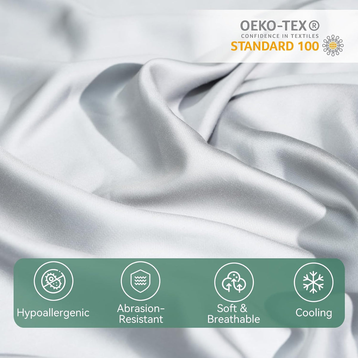 Cooling Curved Pillowcase for Side Sleeper Pillow - Rayon Derived from Bamboo Pillowcase with Zipper, Breathable and Soft Silky Cover for Hot Sleeper Protecting Hair & Skin Queen Size 2 Pack, White