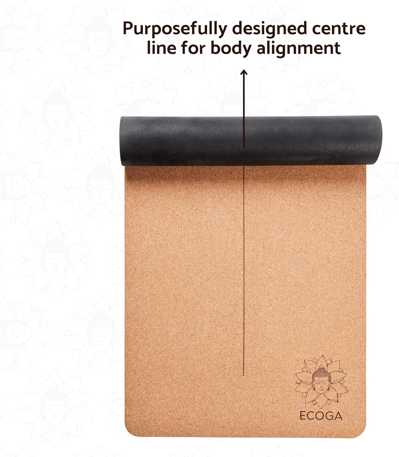 Premium Cork Yoga Mat With Alignment Marks - 5mm Thick Non Slip Hot Yoga Mat - Eco-friendly Non Toxic - Includes Strap and Bag