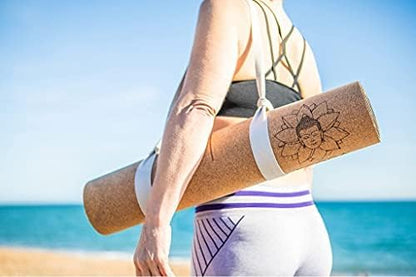 Premium Cork Yoga Mat With Alignment Marks - 5mm Thick Non Slip Hot Yoga Mat - Eco-friendly Non Toxic - Includes Strap and Bag