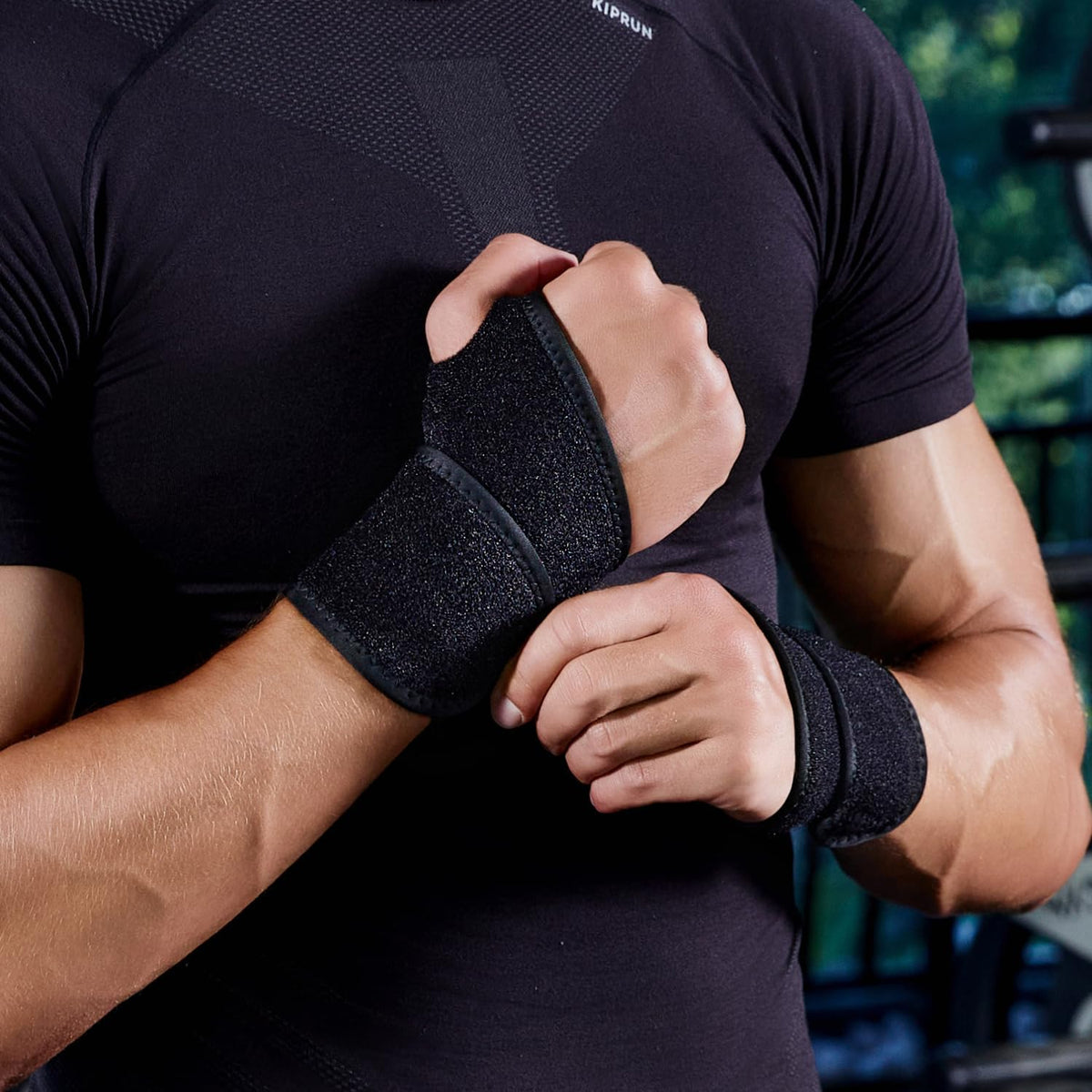 Wrist Brace Wrist Wraps for Carpal Tunnel 2 Pack Wrist Brace Compression Straps Hand Support, Adjustable Wrist Support for Arthritis and Tendinitis, Joint Pain Relief (Black)