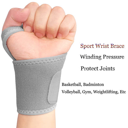Wrist Brace Wrist Wraps for Carpal Tunnel 2 Pack Wrist Brace Compression Straps Hand Support, Adjustable Wrist Support for Arthritis and Tendinitis, Joint Pain Relief (Black)