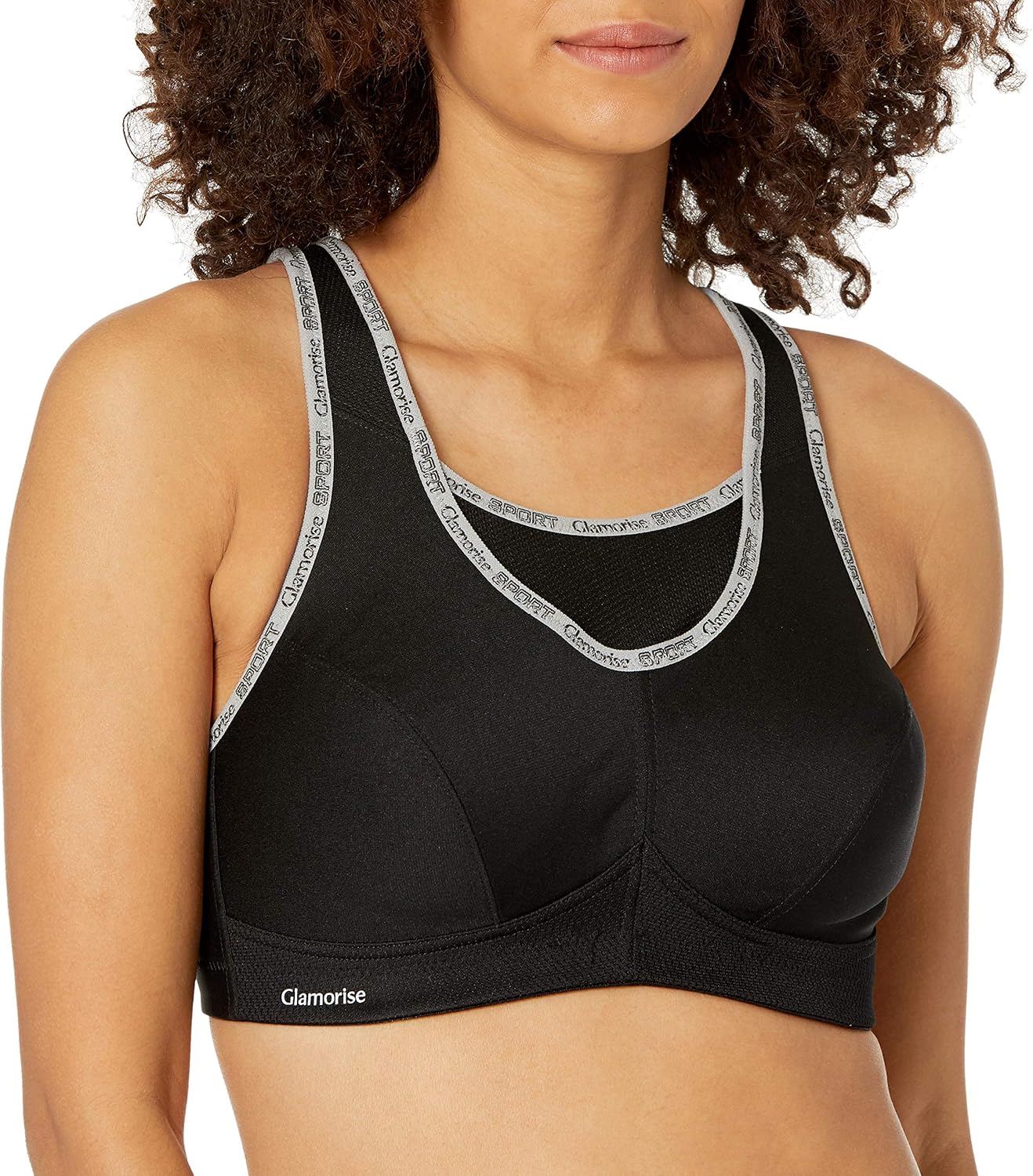 Full Figure Plus Size No-Bounce Camisole Sports Bra Wirefree #1066 - Colors A