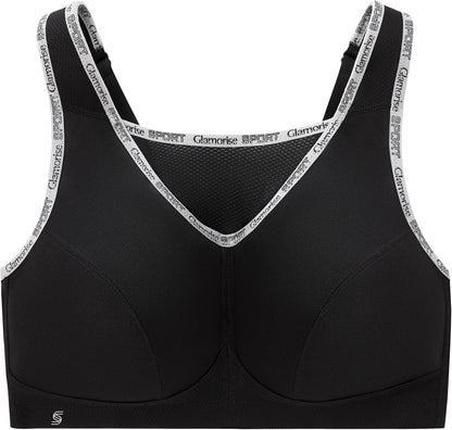 Full Figure Plus Size No-Bounce Camisole Sports Bra Wirefree #1066 - Colors A