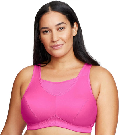 Full Figure Plus Size No-Bounce Camisole Sports Bra Wirefree #1066 - Colors A