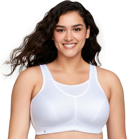 Full Figure Plus Size No-Bounce Camisole Sports Bra Wirefree #1066 - Colors A