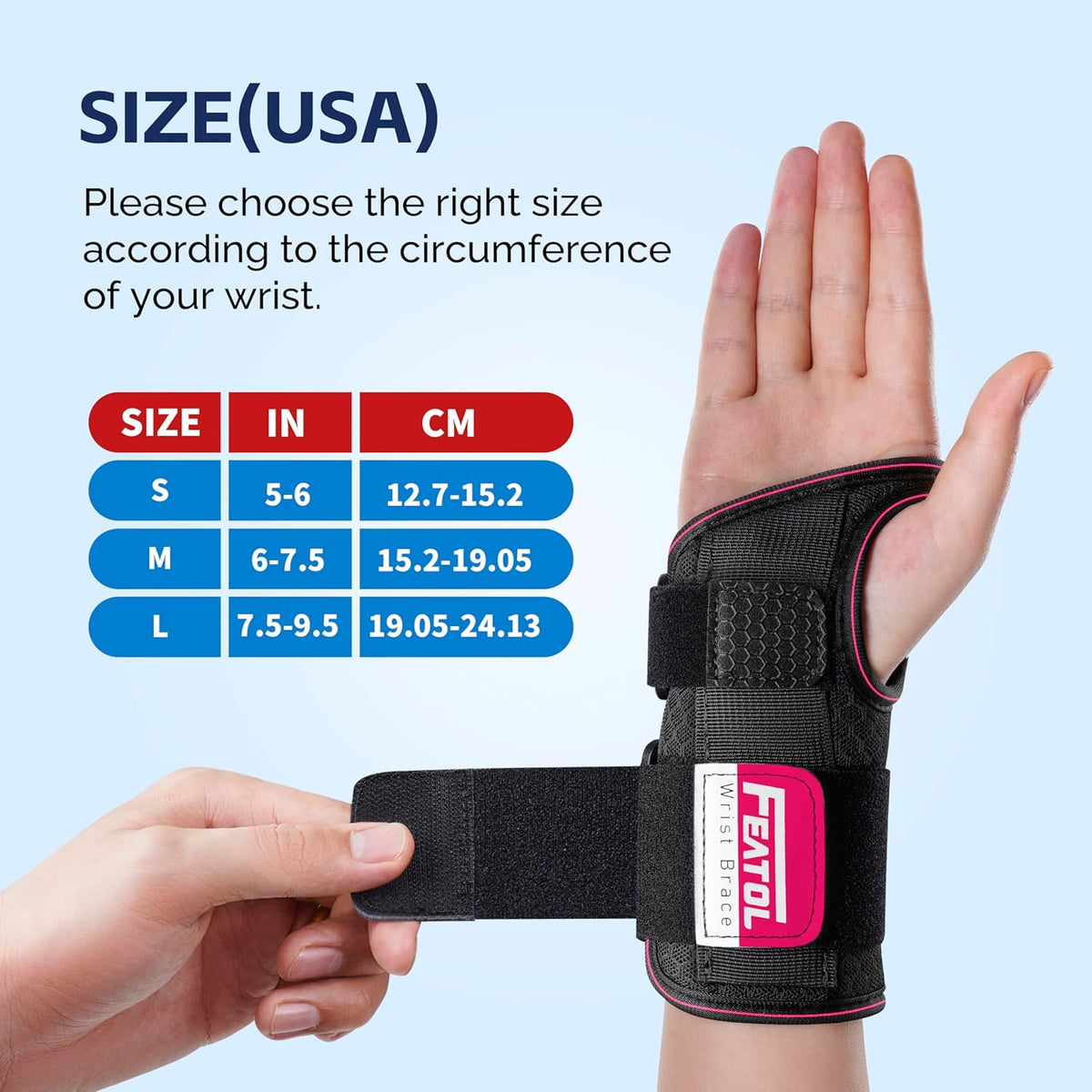 2 Pack Carpal Tunnel Wrist Brace For Work With Wrist Splint, 6.5'' Wrist Brace Night Support For Women Men, Pain Relief For Tendonitis, Arthritis, Pregnancy, Typing, Right and Left Hand, Medium