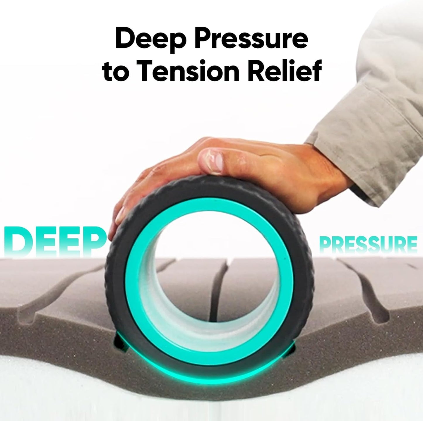 Back Roller - Deep Tissue Massage Wheel, Yoga Wheel & Back Stretcher for Pain Relief (6'')