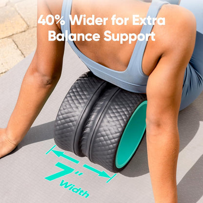 Back Roller - Deep Tissue Massage Wheel, Yoga Wheel & Back Stretcher for Pain Relief (6'')