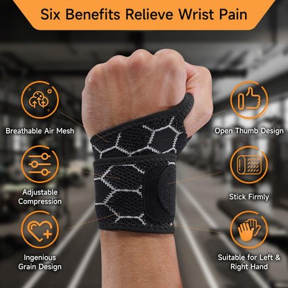 Sport Slim Wrist Wrap - Wrist Brace for Carpal Tunnel Relief, Neoprene-Free Compression Wrist Support for Workout, Adjustable Wrist Guards Fit Right Left Hand(Violet, Pack of 1)