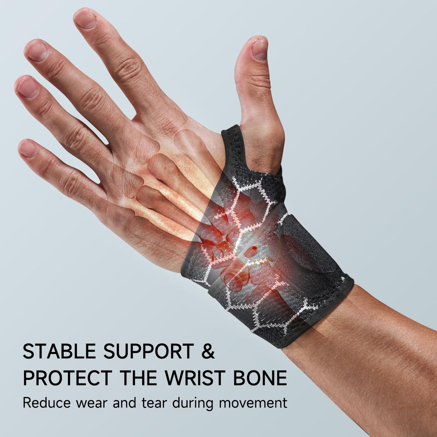 Sport Slim Wrist Wrap - Wrist Brace for Carpal Tunnel Relief, Neoprene-Free Compression Wrist Support for Workout, Adjustable Wrist Guards Fit Right Left Hand(Violet, Pack of 1)