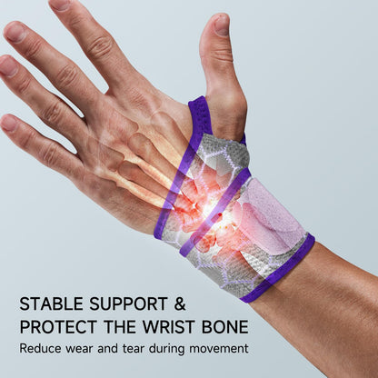 Sport Slim Wrist Wrap - Wrist Brace for Carpal Tunnel Relief, Neoprene-Free Compression Wrist Support for Workout, Adjustable Wrist Guards Fit Right Left Hand(Violet, Pack of 1)