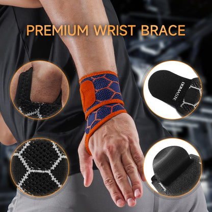 Sport Slim Wrist Wrap - Wrist Brace for Carpal Tunnel Relief, Neoprene-Free Compression Wrist Support for Workout, Adjustable Wrist Guards Fit Right Left Hand(Violet, Pack of 1)