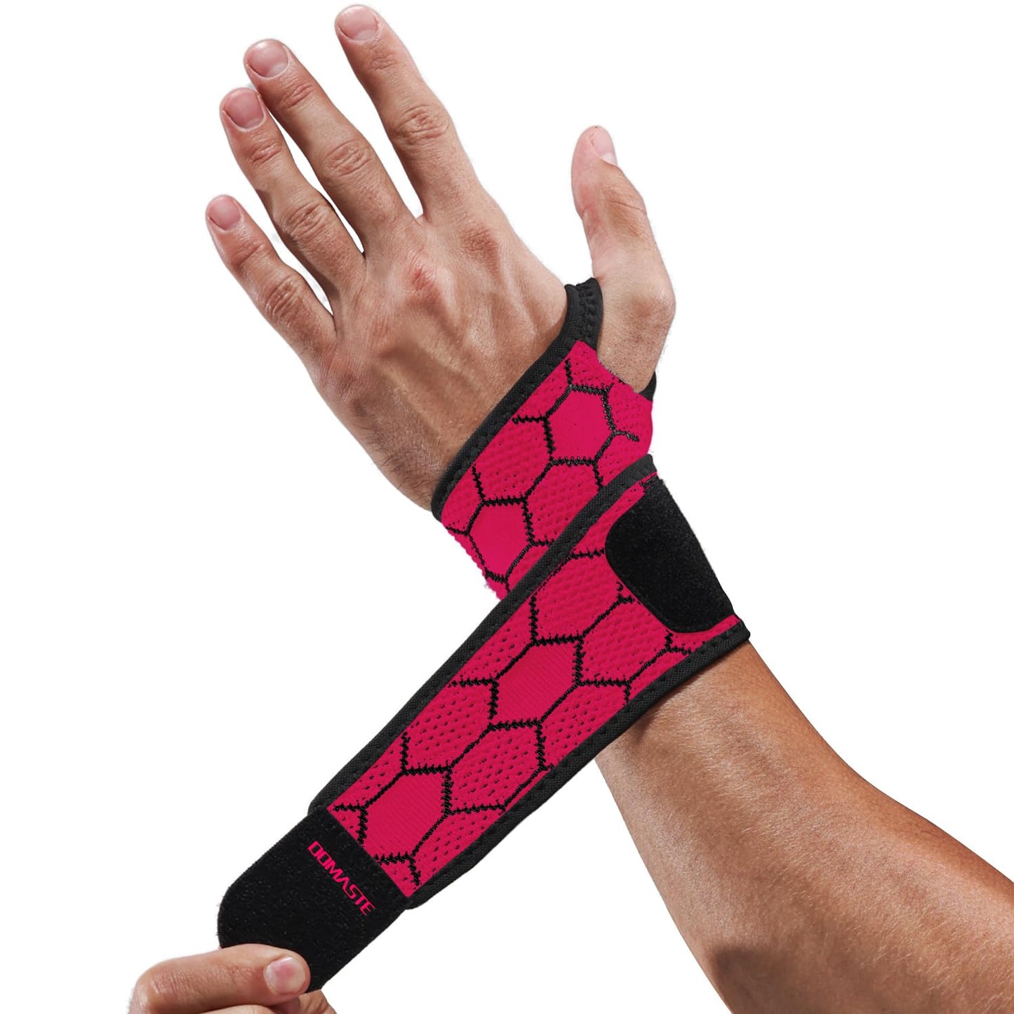 Sport Slim Wrist Wrap - Wrist Brace for Carpal Tunnel Relief, Neoprene-Free Compression Wrist Support for Workout, Adjustable Wrist Guards Fit Right Left Hand(Violet, Pack of 1)