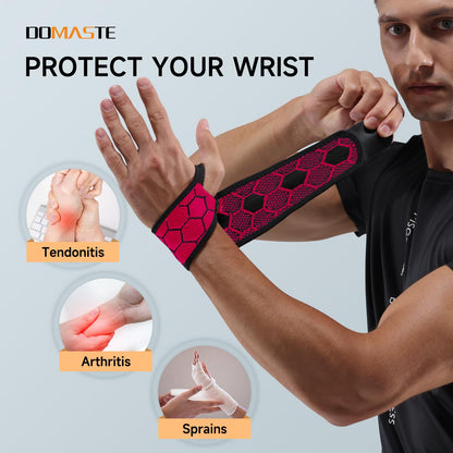 Sport Slim Wrist Wrap - Wrist Brace for Carpal Tunnel Relief, Neoprene-Free Compression Wrist Support for Workout, Adjustable Wrist Guards Fit Right Left Hand(Violet, Pack of 1)