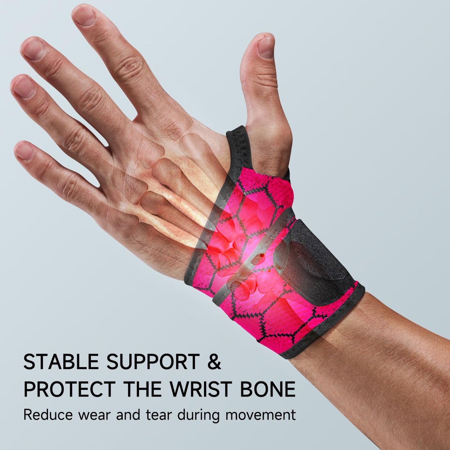 Sport Slim Wrist Wrap - Wrist Brace for Carpal Tunnel Relief, Neoprene-Free Compression Wrist Support for Workout, Adjustable Wrist Guards Fit Right Left Hand(Violet, Pack of 1)