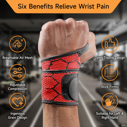 Sport Slim Wrist Wrap - Wrist Brace for Carpal Tunnel Relief, Neoprene-Free Compression Wrist Support for Workout, Adjustable Wrist Guards Fit Right Left Hand(Violet, Pack of 1)