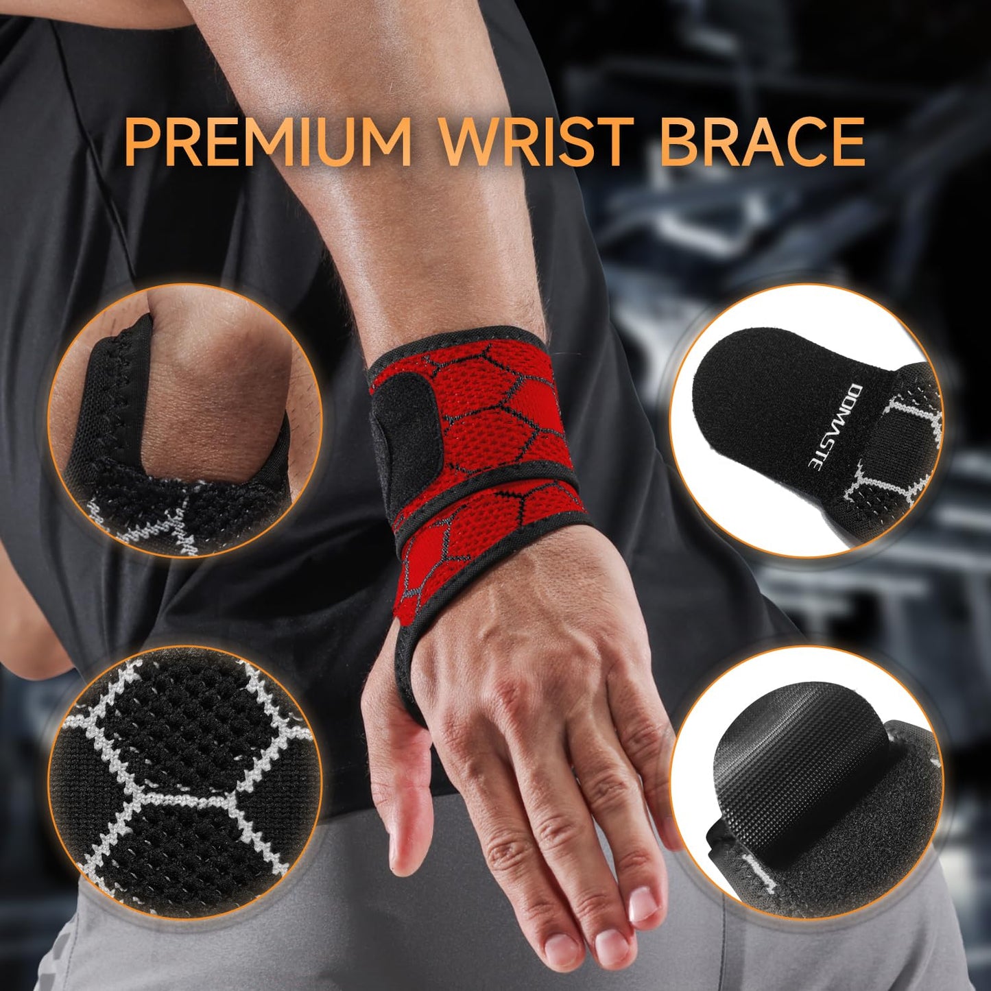 Sport Slim Wrist Wrap - Wrist Brace for Carpal Tunnel Relief, Neoprene-Free Compression Wrist Support for Workout, Adjustable Wrist Guards Fit Right Left Hand(Violet, Pack of 1)