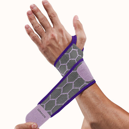 Sport Slim Wrist Wrap - Wrist Brace for Carpal Tunnel Relief, Neoprene-Free Compression Wrist Support for Workout, Adjustable Wrist Guards Fit Right Left Hand(Violet, Pack of 1)