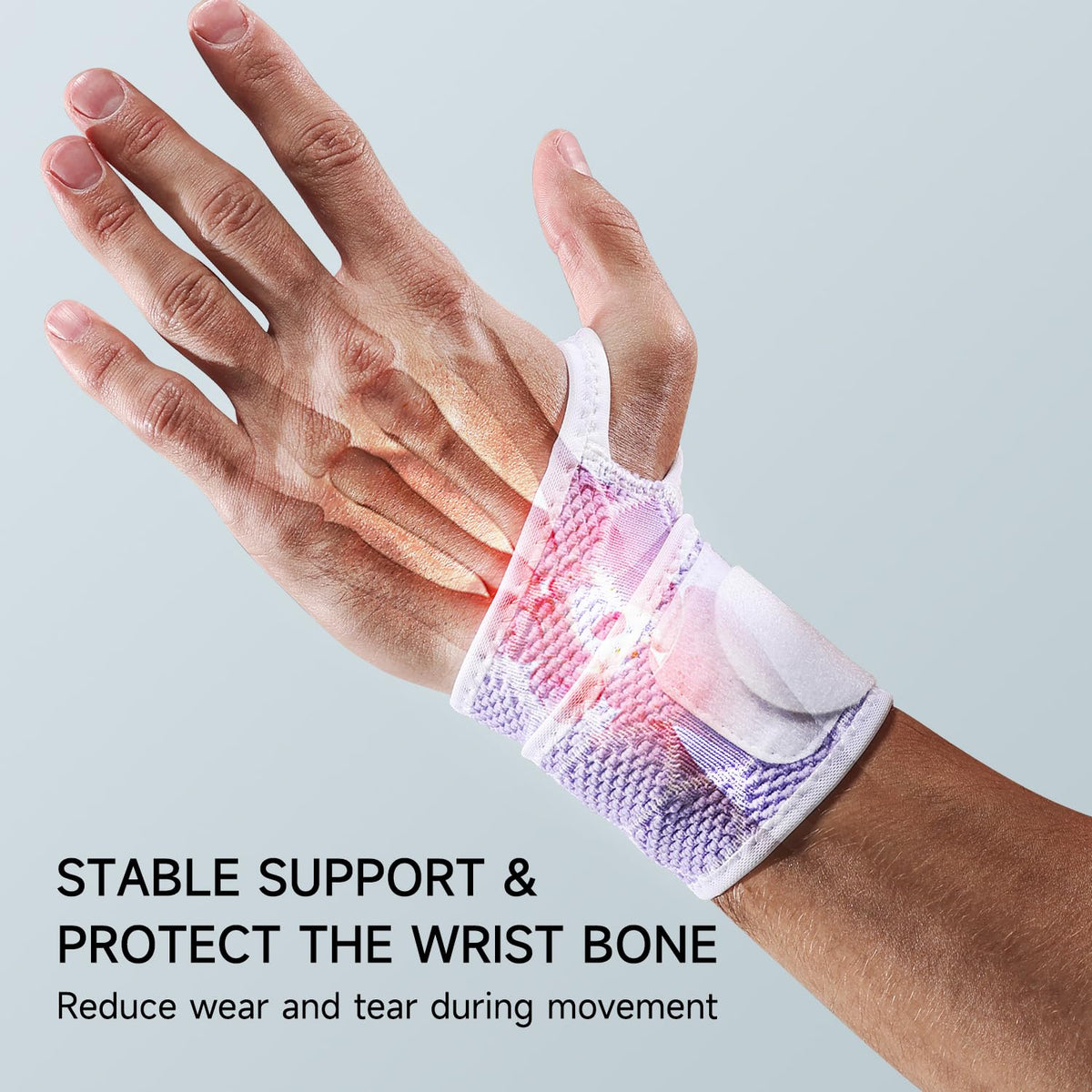 Sport Slim Wrist Wrap - Wrist Brace for Carpal Tunnel Relief, Neoprene-Free Compression Wrist Support for Workout, Adjustable Wrist Guards Fit Right Left Hand(Violet, Pack of 1)