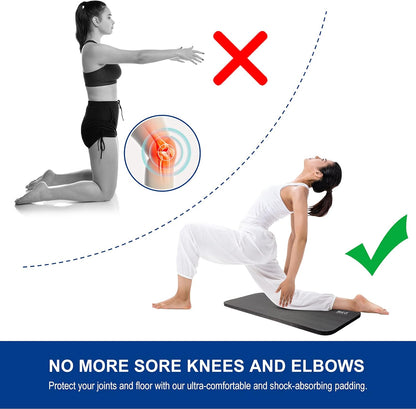 Yoga Knee Pad Cushion –Premium Exercise Knee Pad - Eliminate Pain During Home Workout - Extra Padding & Support for Knees, Wrists, Elbows - Complements Your Yoga Mat 24''X10''X0.6''