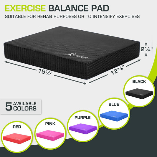 Exercise Balance Pad, Non-Slip Cushioned Foam Mat & Knee Pad for Fitness and Stability Training, Yoga, Physical Therapy